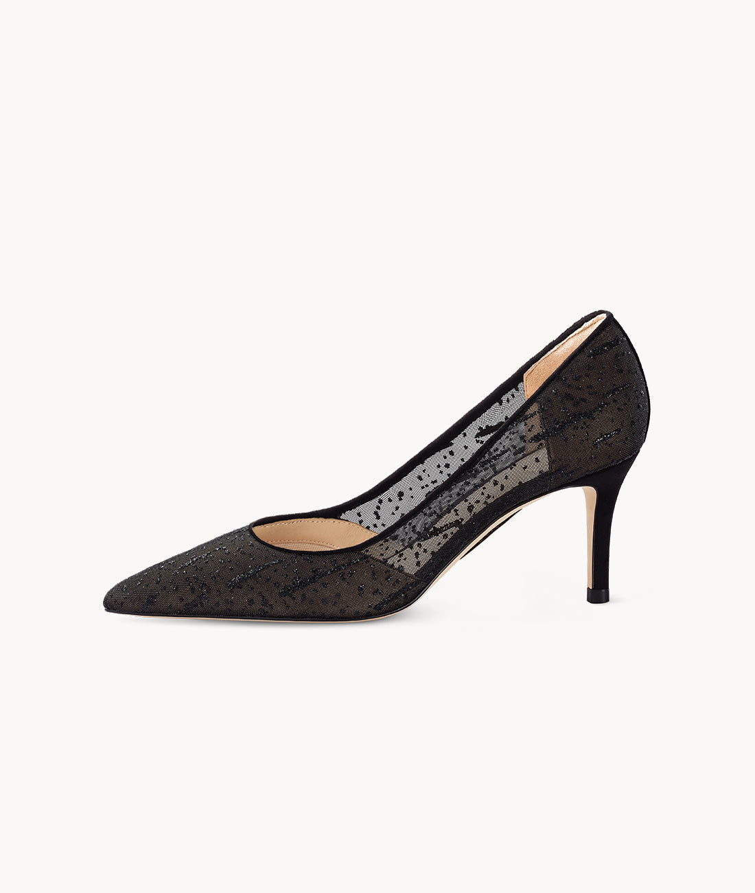 AIR-TOUCH FOAM 7CM Black See-Through Pumps HEELS -Dark Sky Pumps 7or9