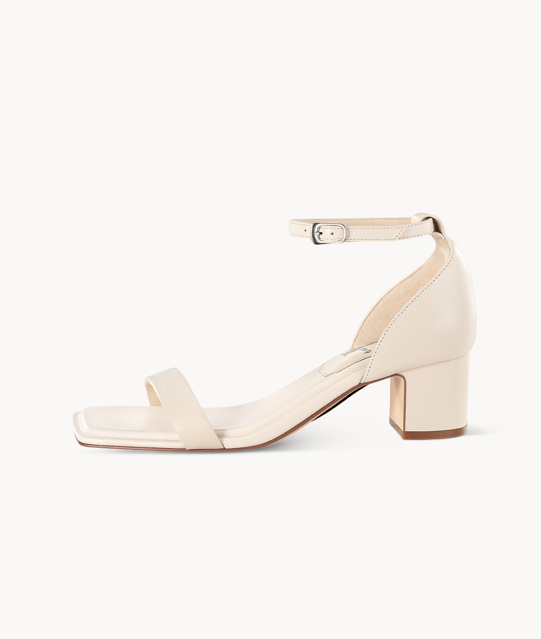 7or9 Peach Pudding 2.0 Comfort Sofas Shoe Bed Lambskin Upper Almond Sandals for Women with 50mm/2" Block Heels