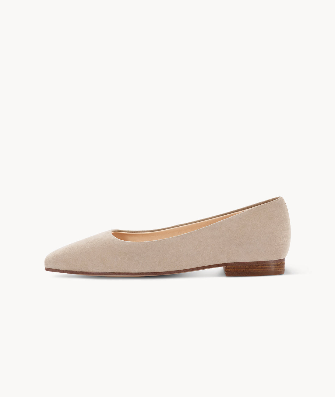 Almond close toed square toe flats