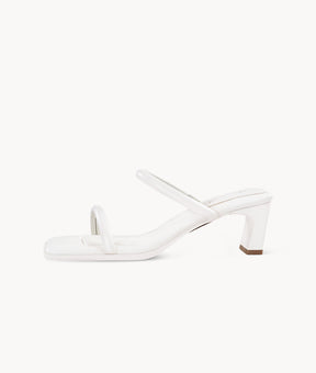 White womens leather sandals