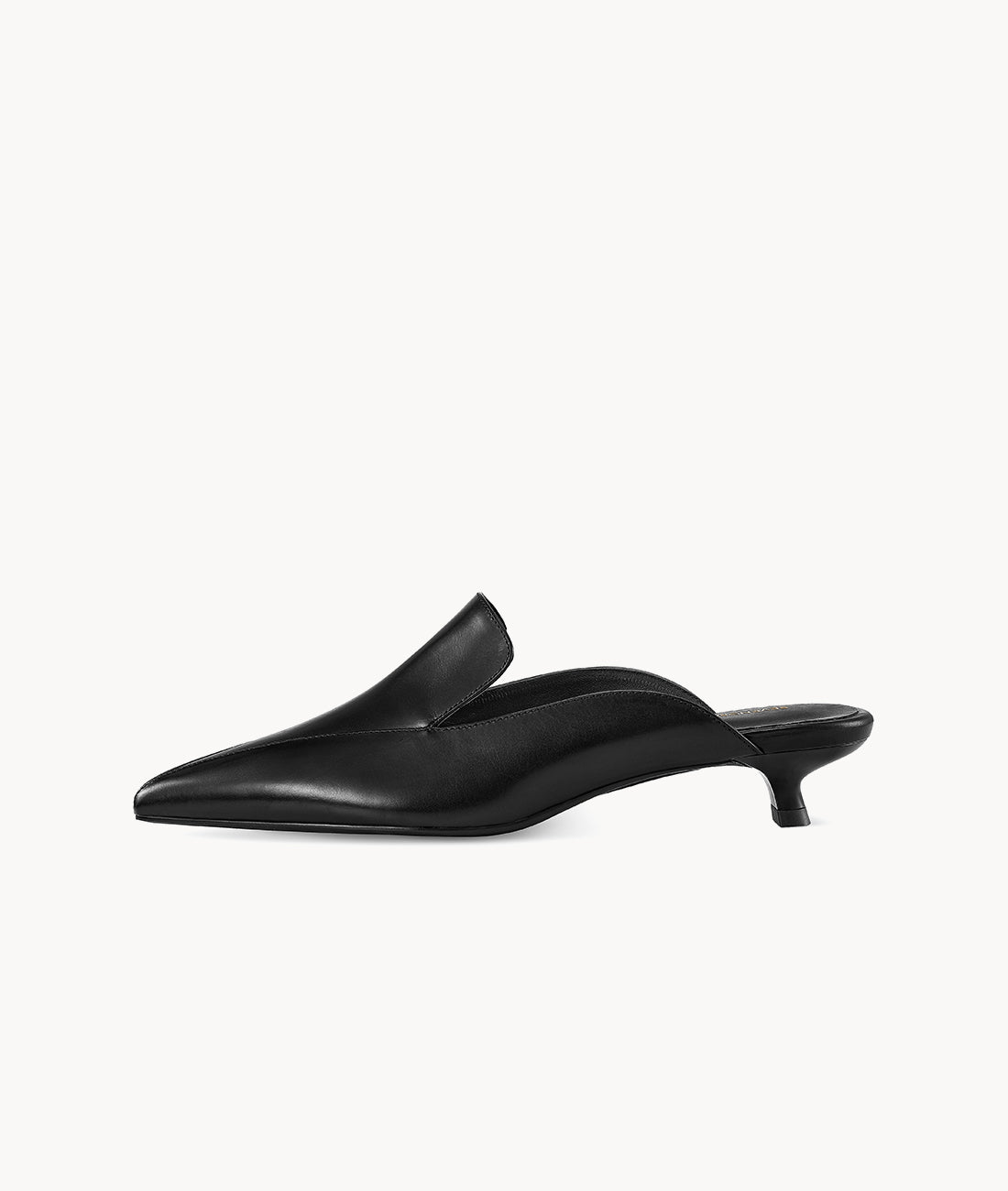 7or9 Black Label Series  High-end Comfortable Black Calfskin  Leather Heels for Women 35 mm/1.38" Kitten Heels - New Moon 4.0