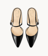 7or9 Cymbidium Sinense 4.0 Comfort Air-touch Foam Suede Upper Black Slingbacks for Women with 35mm/1.38