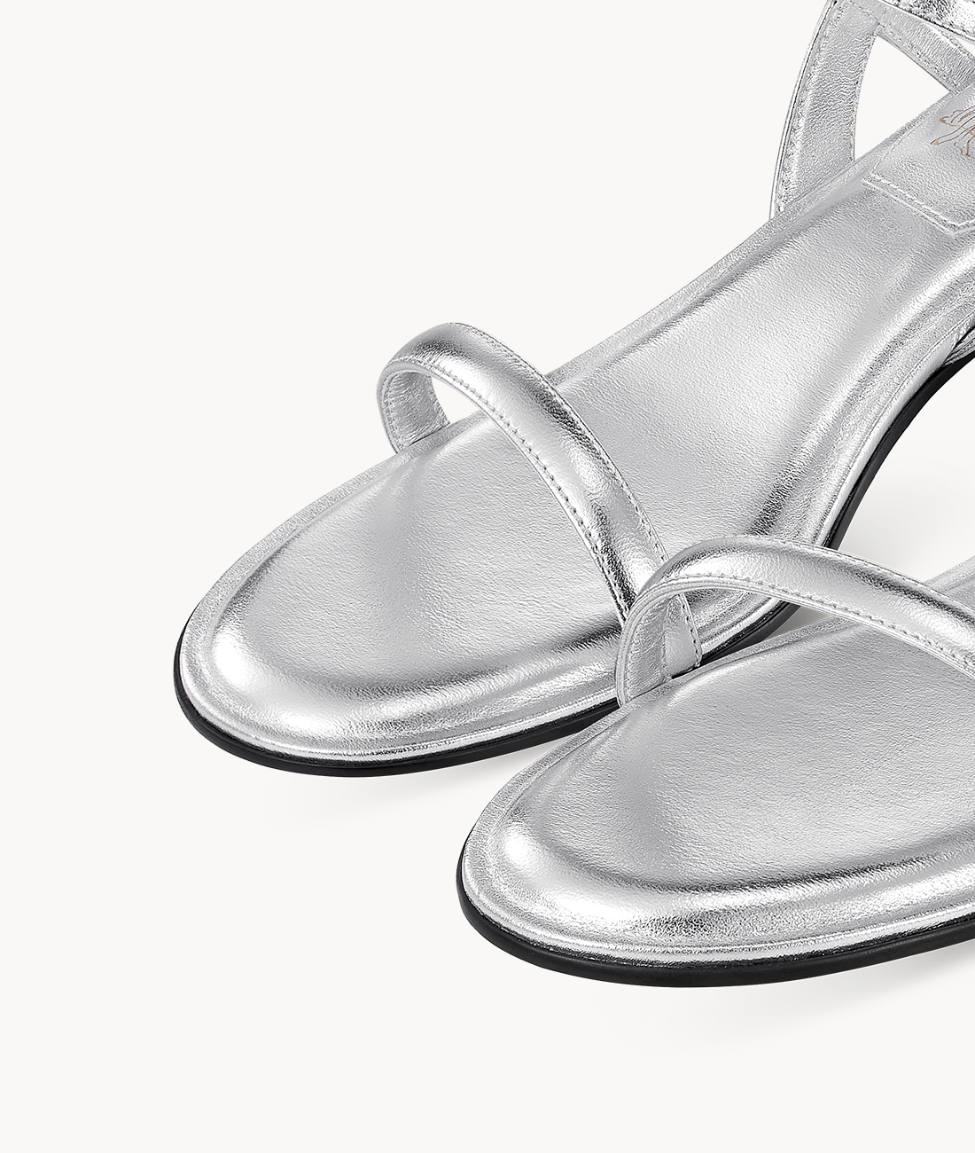 7or9 Lunaria Rediviva Comfort Sofa Series Lambskin Upper Silver Sandals for Women with 35mm/1.38" Block Heel