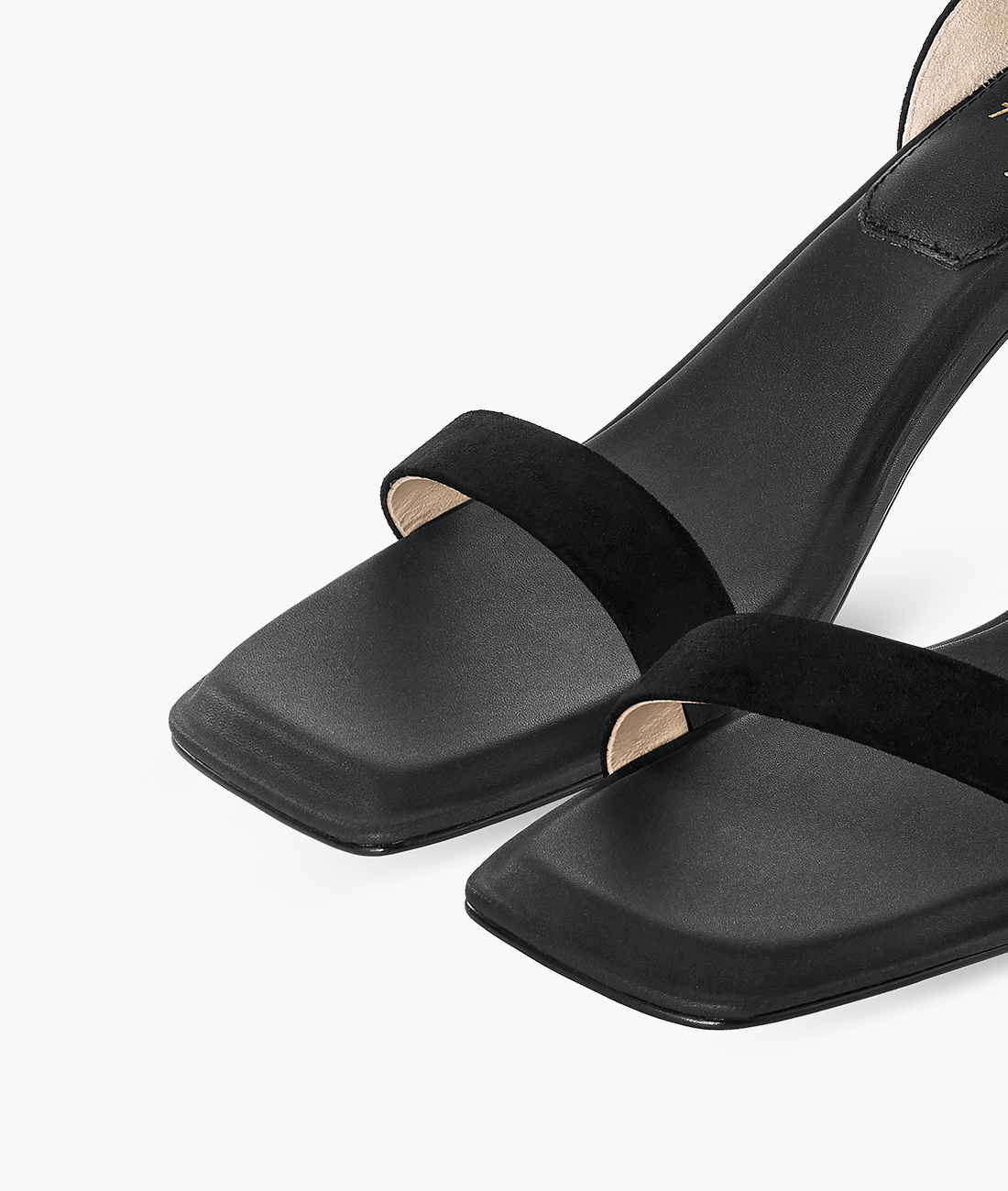 7or9 Black Sugar Pudding 2.0 Comfort Sofas Shoe Bed Suede Upper Black Sandals for Women with 50mm/2" Block Heels