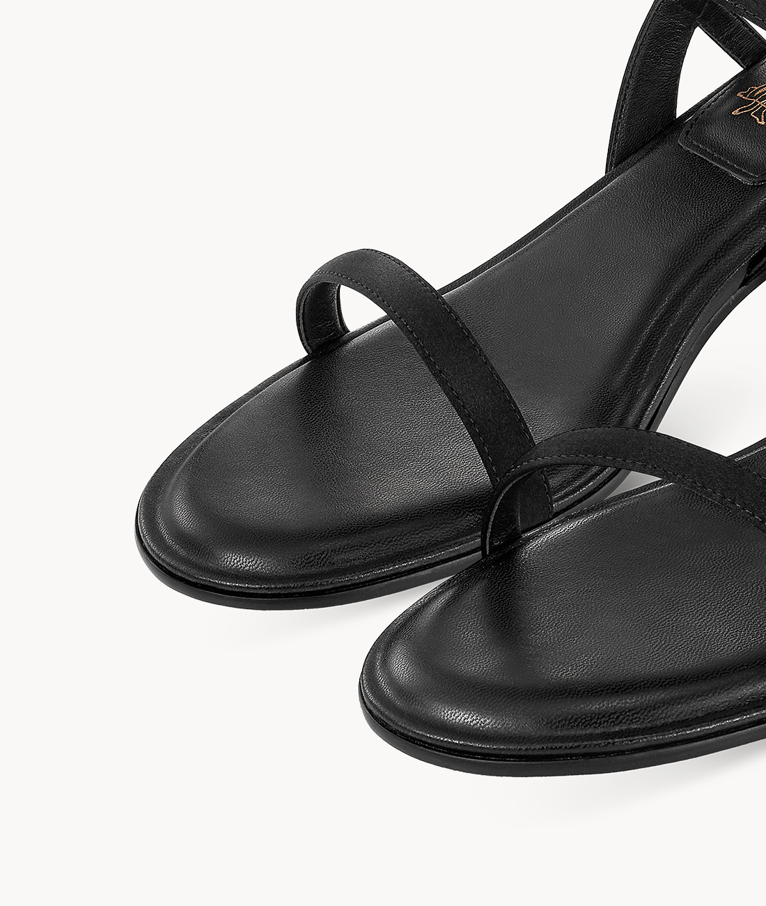 7or9 Black Swan Comfort Sofa Series Silk Upper Black Sandals for Women with 35mm/1.38" Block Heel