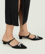 7or9 Cymbidium Sinense 4.0 Comfort Air-touch Foam Suede Upper Black Slingbacks for Women with 35mm/1.38