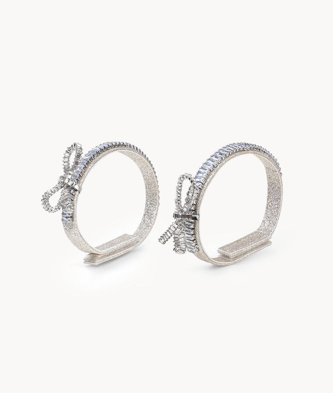 Square-Cut Crystal Bow Belt