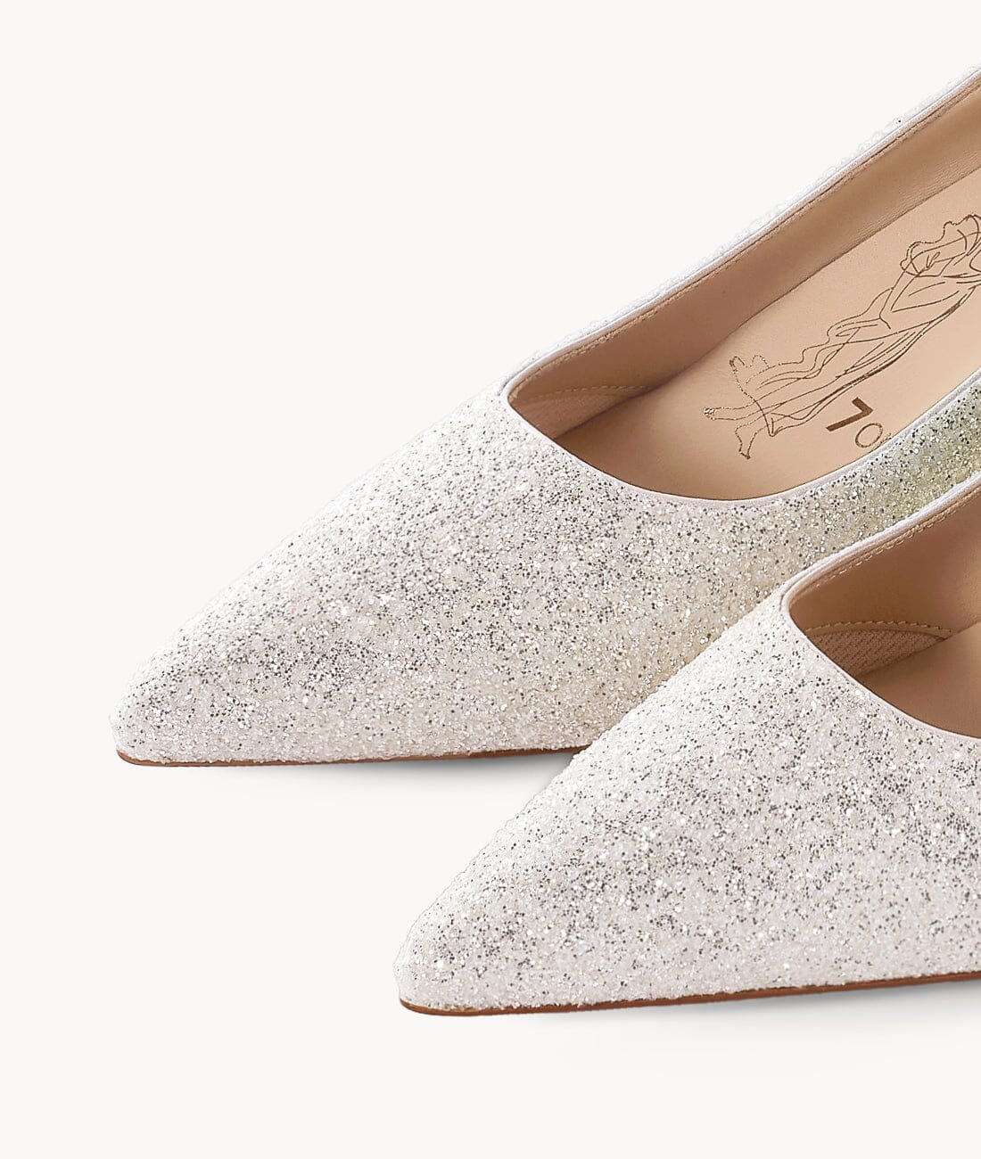 AIR-TOUCH FOAM 5CM GLITTER WEDDING HEELS - Gilded Champagne Heels 7or9