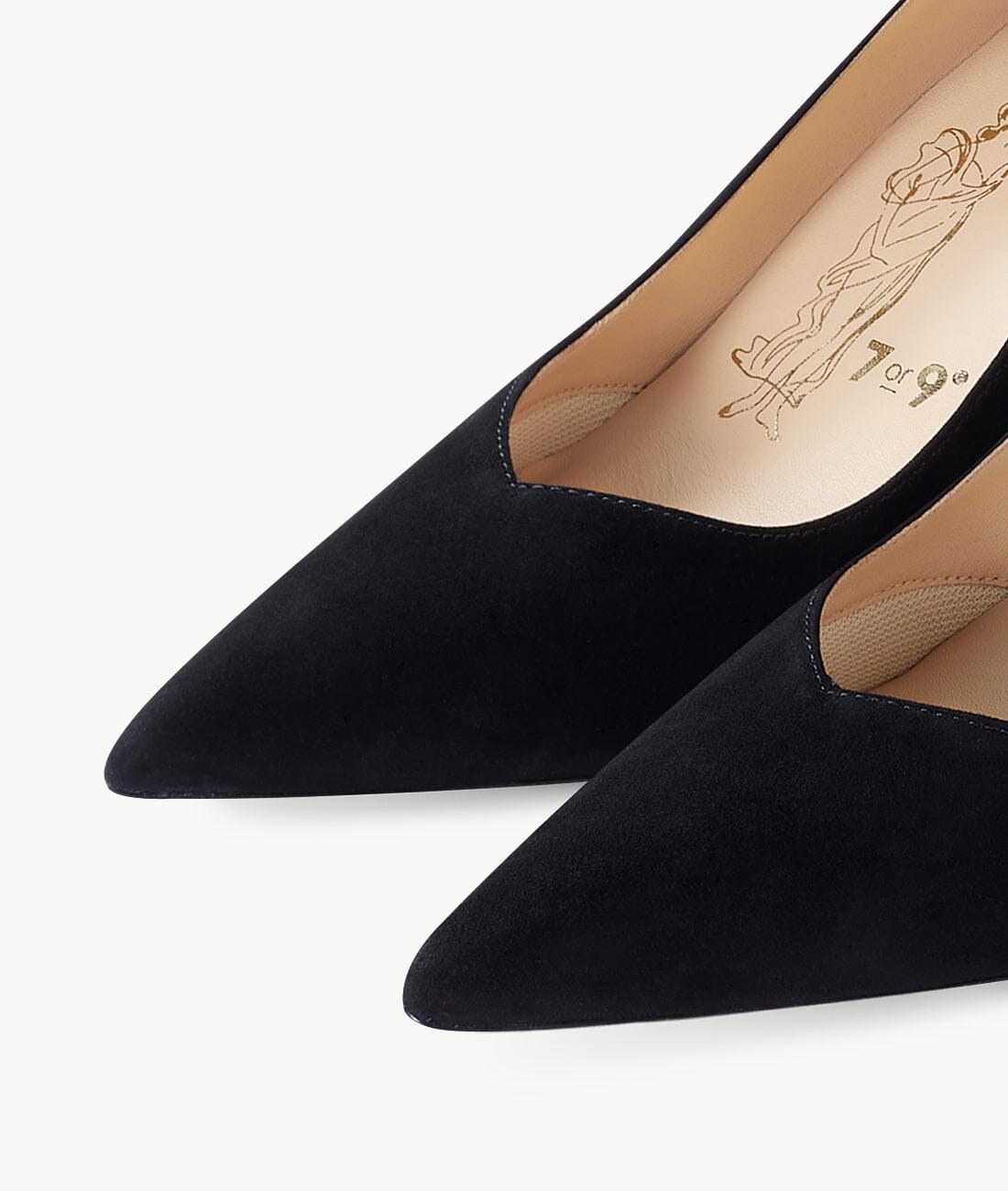 Black close toed point toe heels