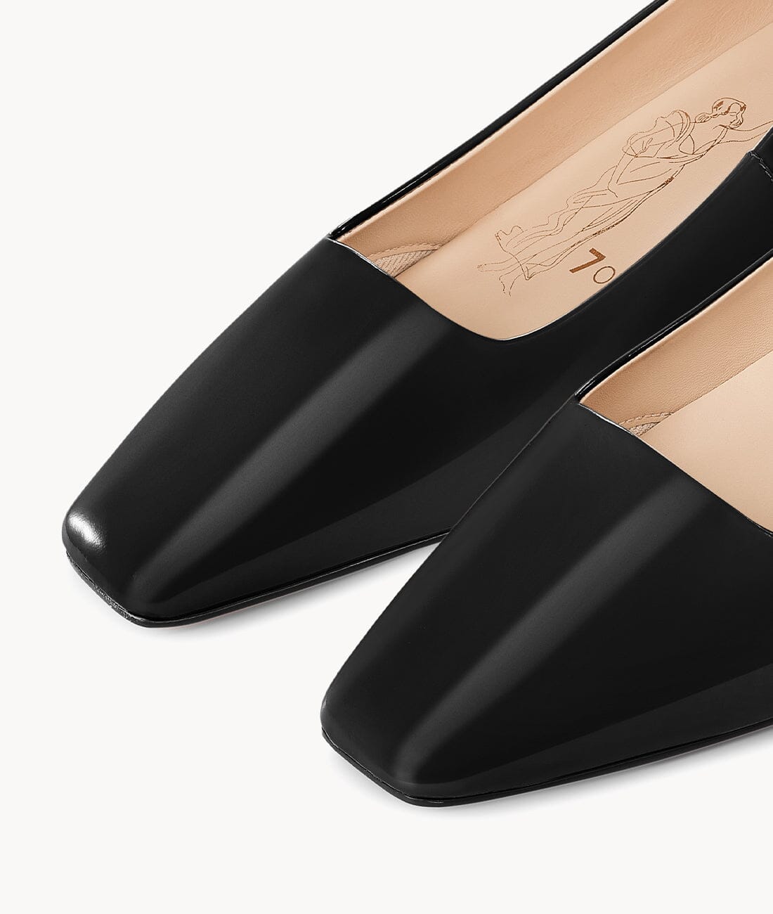 Black close toed square toe heels