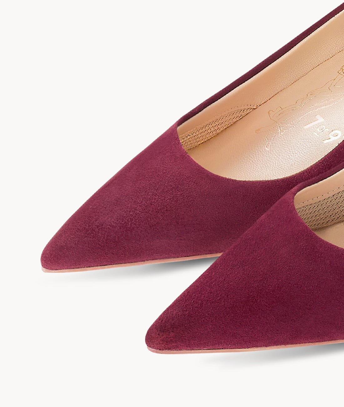 Red close toed point toe heels