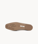 khaki close toed square toe loafers