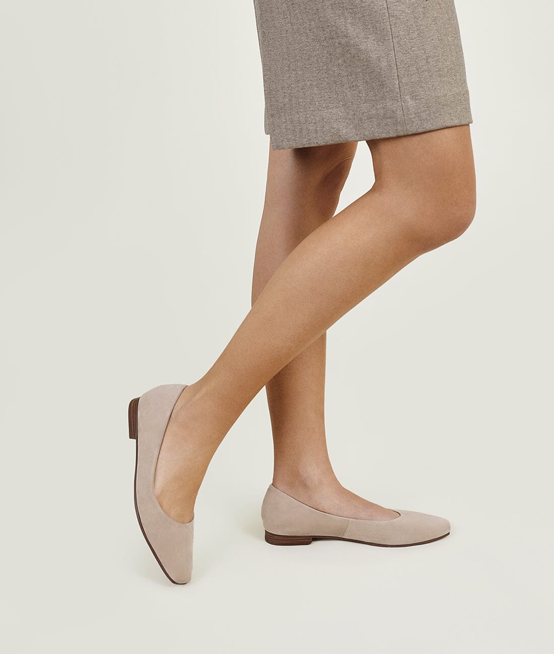 Almond close toed square toe flats
