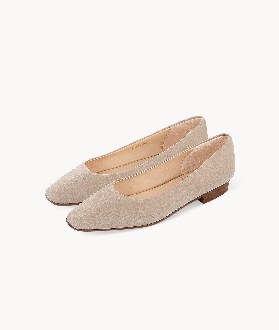Almond close toed square toe flats