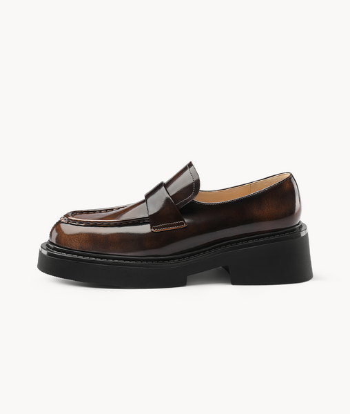 [SALT&CHOCOLATE] Round tow chunky loafers ローファー 韓国 SALT&CHOCOLATE ♥ Round toe stitch chunky loafers
