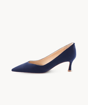 Blue close toed Pointed-toe heels