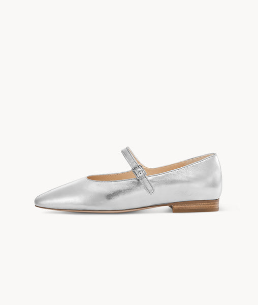 [OPEN YY] / ☆ 24SS STRAP BALLET FLAT / SILVER OPEN YY