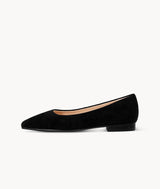 Black close toed square toe flats