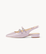 Bauhinia Mary Jane-Square-toe pink Slingback Flat with 25mm heel