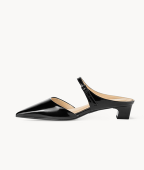 7or9 Cymbidium Sinense 4.0 Comfort Air-touch Foam Suede Upper Black Slingbacks for Women with 35mm/1.38" Kitten Heels 