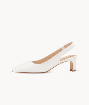 7or9 AIR-TOUCH FOAM 5CM white SLINGBACKS - Blanched Almond Pumps 7or9