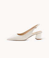 AIR-TOUCH FOAM 5CM White Slingbacks - Snowberry 7or9