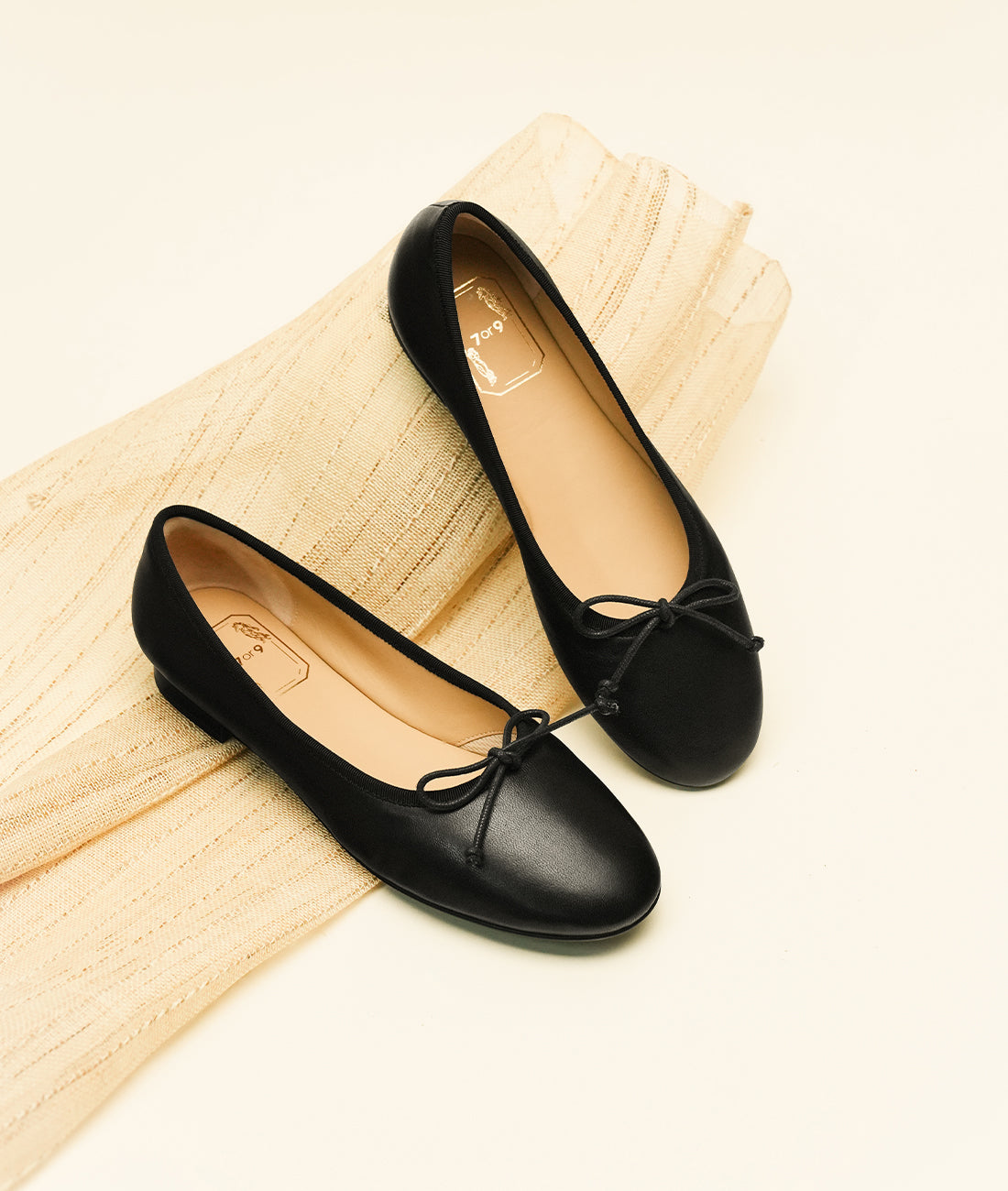 7or9 - Dark Canele Ballet Flat - Flats&Loafers