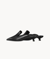 7or9 Black Label Series  High-end Comfortable Black Calfskin  Leather Heels for Women 35 mm/1.38