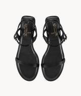 7or9 Black Swan Comfort Sofa Series Silk Upper Black Sandals for Women with 35mm/1.38