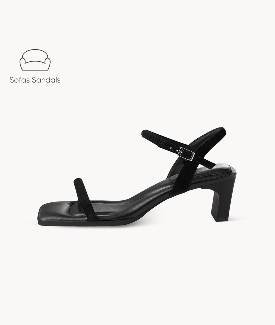7or9 5cm Sofas one-strap Sandals - Rye Bread Sandals 7or9 -Black
