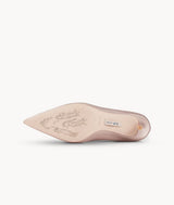 Pink close toed square toe heels