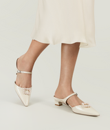 7or9 White Champaca 4.0 Comfort Air-touch Foam Lambskin Upper Slingbacks for Women with 35mm/1.38