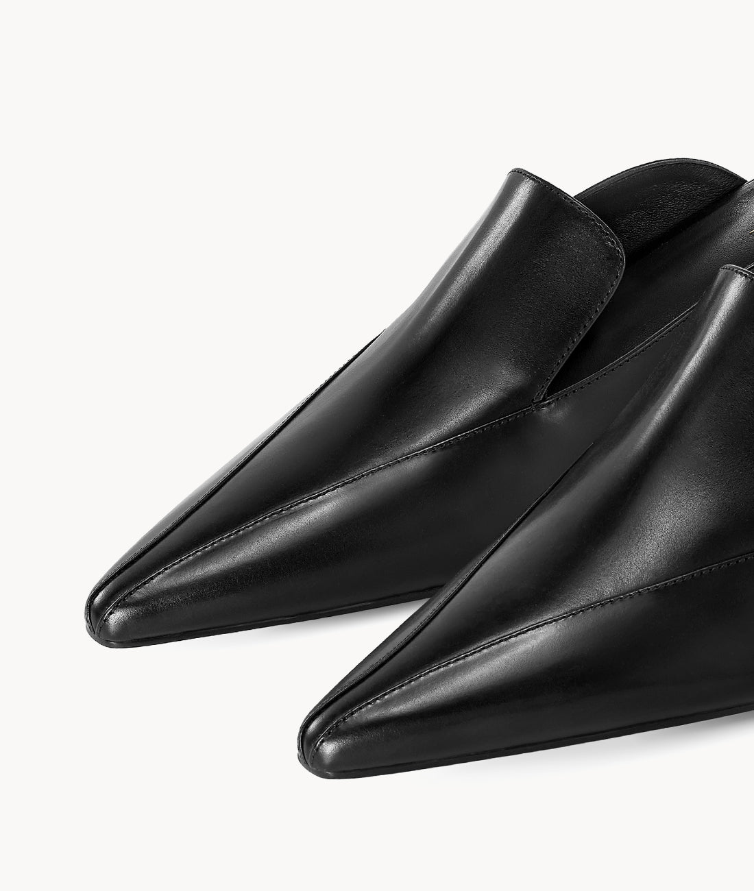7or9 Black Label Series  High-end Comfortable Black Calfskin  Leather Heels for Women 35 mm/1.38" Kitten Heels - New Moon 4.0