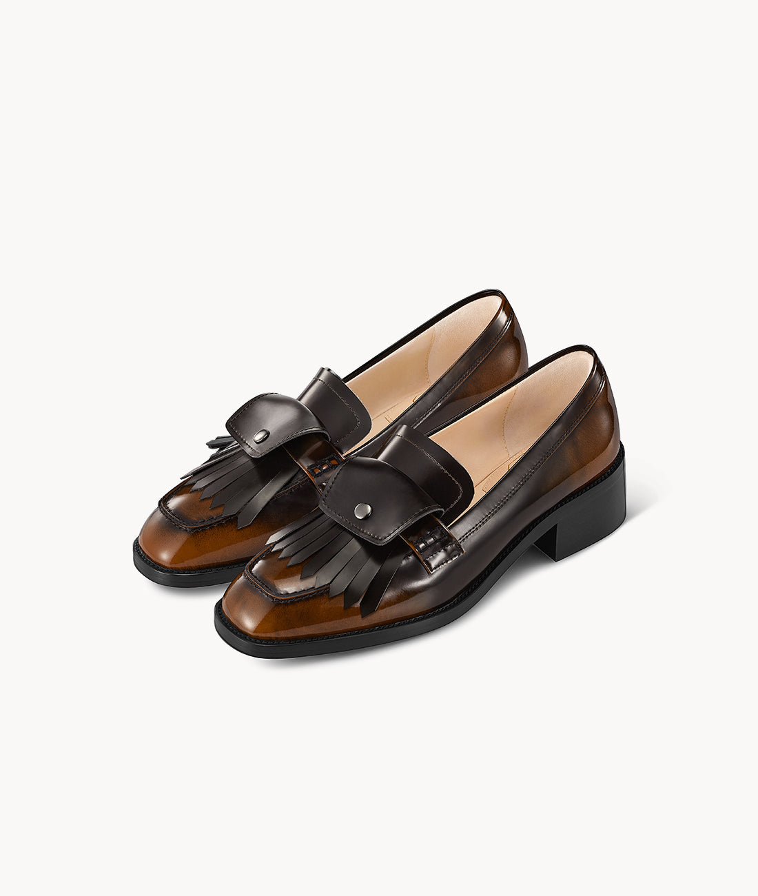 Brown Concealed Tassel Buckle for loafers