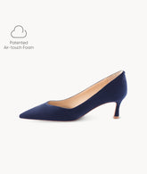 Blue close toed Pointed-toe heels