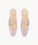 Bauhinia Mary Jane-Square-toe pink Slingback Flat with 25mm heel