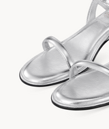 7or9 Lunaria Rediviva Comfort Sofa Series Lambskin Upper Silver Sandals for Women with 35mm/1.38
