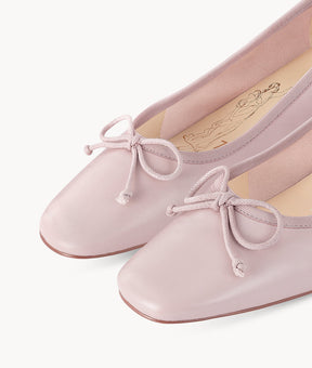 Taro Roll Air-touch Foam Round-toe pink Ballet Shoes with bow