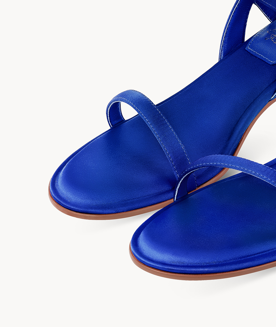 7or9 Blue False Indigo Comfort Sofa Series Silk Upper Blue Sandals for Women with 35mm/1.38" Block Heel