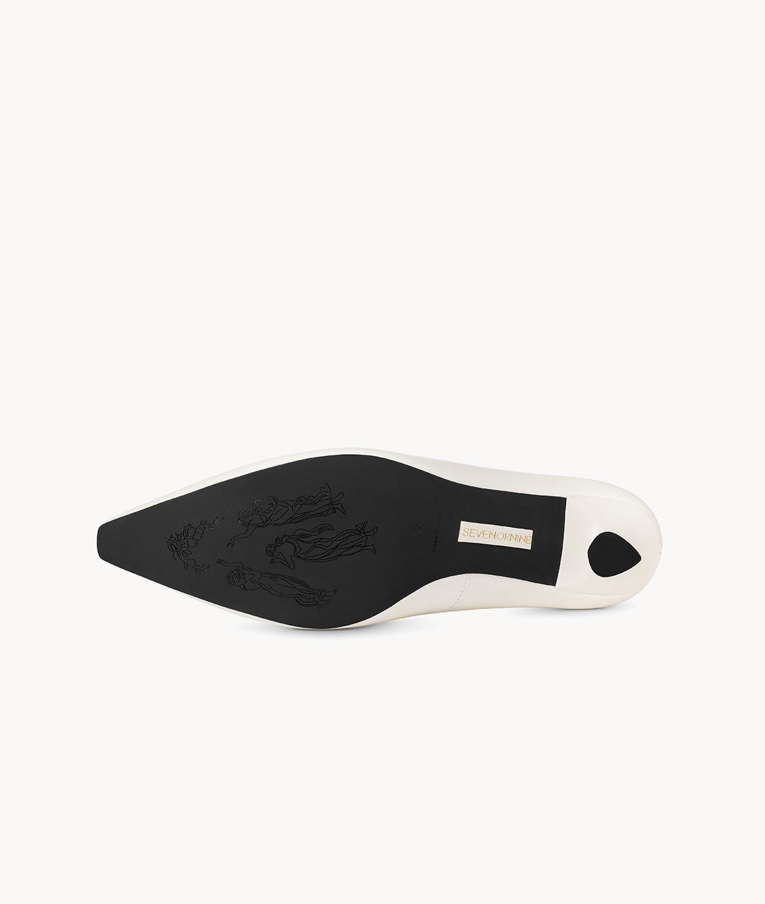 Mist black label series creamy white Luxury pump with 70mm Spool Heel