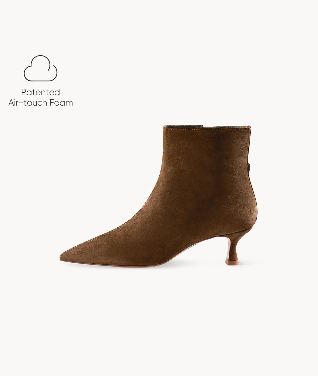 Brown women ankle boots with heels