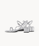 7or9 Lunaria Rediviva Comfort Sofa Series Lambskin Upper Silver Sandals for Women with 35mm/1.38