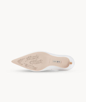 7or9 Bridal Series High-end Comfortable White Silk Upper Heels for Women 70mm/2.75" Kitten Heels - White Chocolate