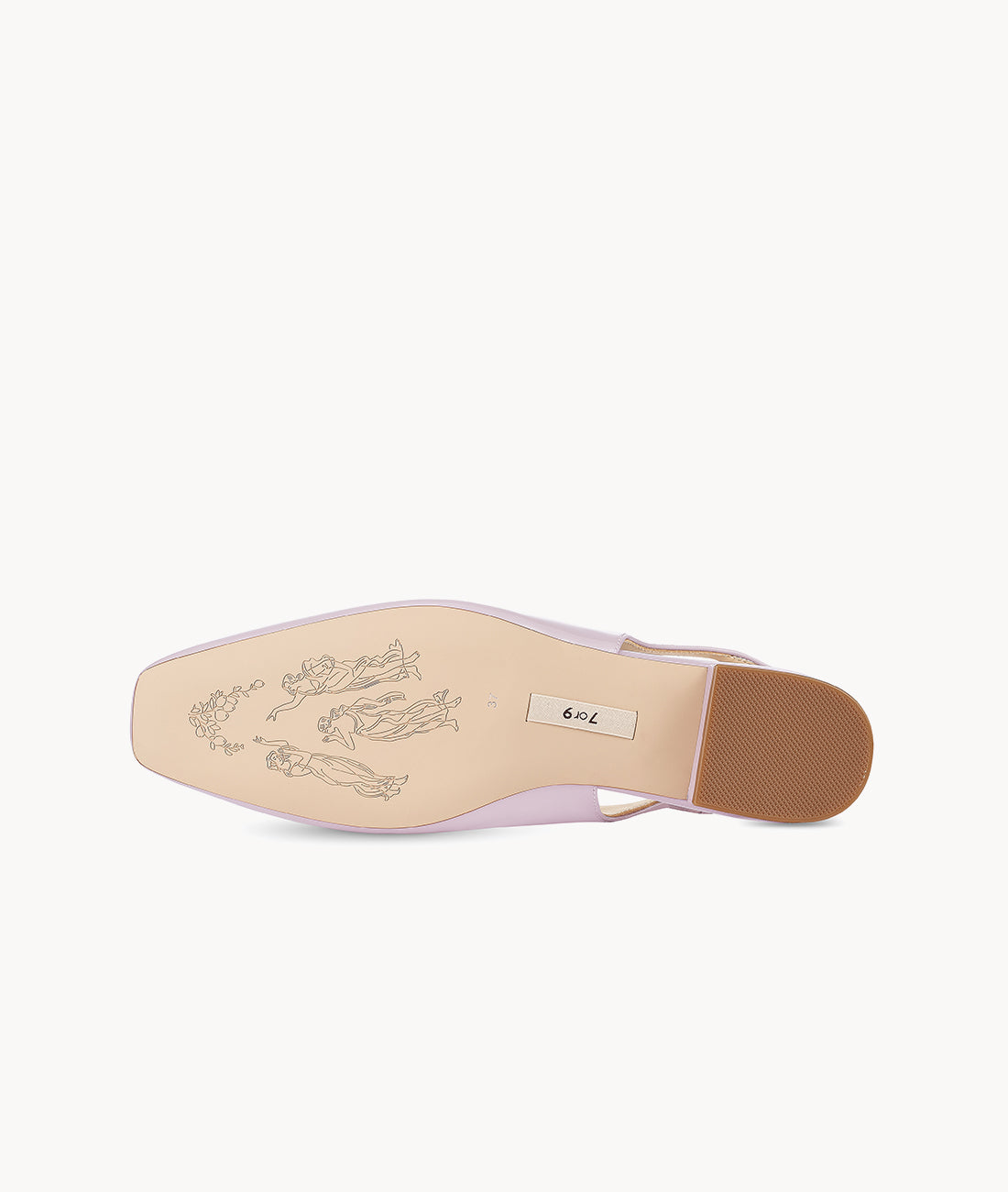 Bauhinia Mary Jane-Square-toe pink Slingback Flat with 25mm heel
