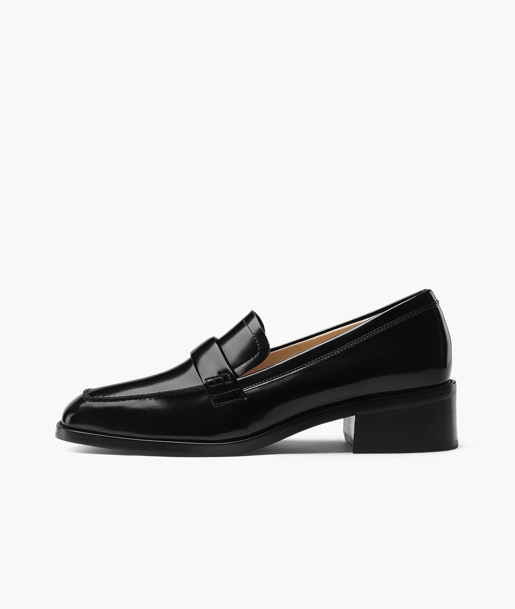 Mattress Flats | Black Calfskin Cocoa Crepes Loafers with Block