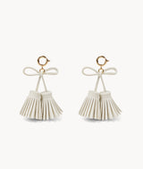 Spring-Lock Tassel Bow - Ivory