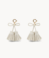 Spring-Lock Tassel Bow - Ivory