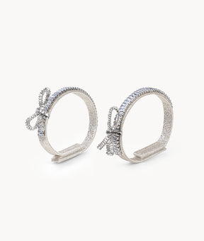 Square-Cut Crystal Bow Belt