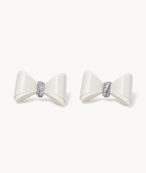 Silk Bow Buckle - White