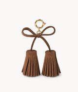 Spring-Lock Tassel Bow - Brown